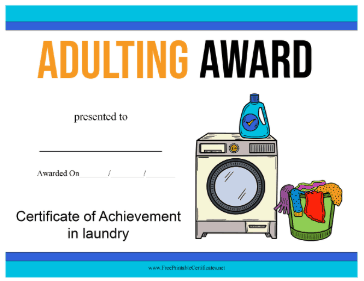 Adulting Award Laundry