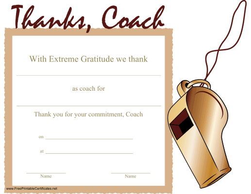 Thanks to Coach