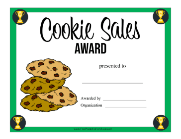 Cookie Sales Award