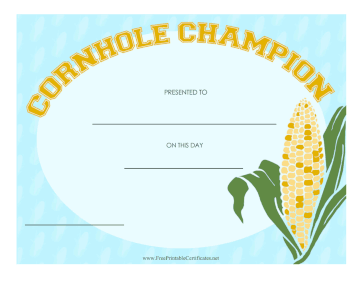 Singles Cornhole Champion