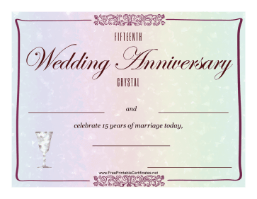 Fifteenth Wedding Anniversary