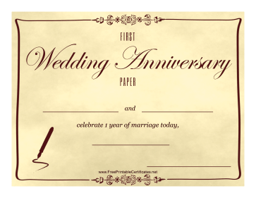 First Wedding Anniversary