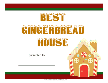 Gingerbread House Award