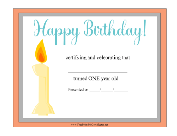 Happy Birthday 1 Year Old