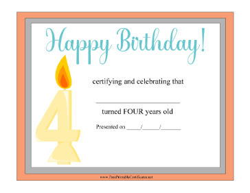 Happy Birthday 4 Year Old