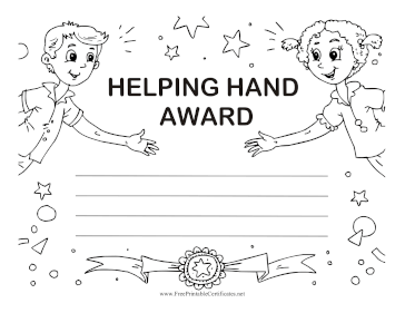 Helping Hand Award Black and White