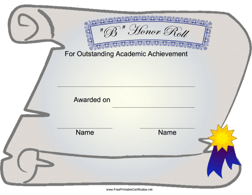 B Honor Roll