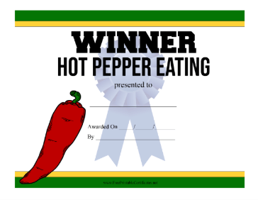 Hot Pepper Eating