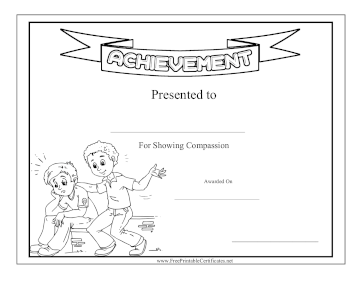 Kids Achievement Award Compassion BW