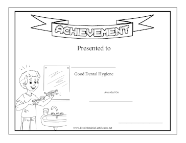 Kids Achievement Award Dental Hygiene BW
