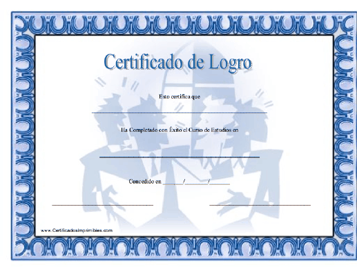 Certificado de Logro Estudios en Matemáticas