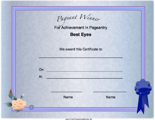 Pageant Best Eyes Achievement
