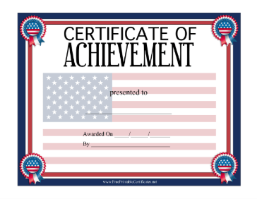 Patriotic Certificate Of Achievement