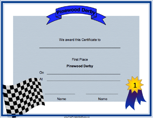 Pinewood Derby First Place