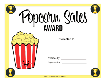 Popcorn Sales Award