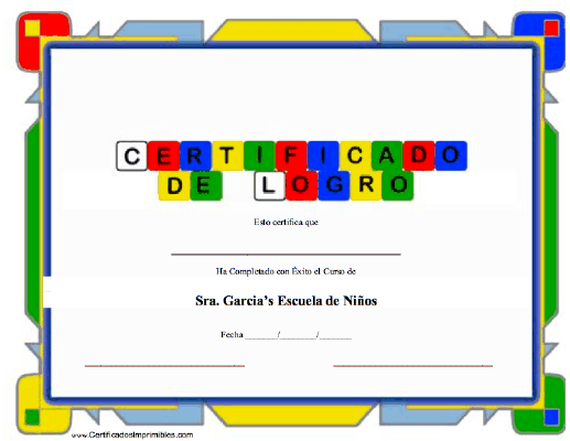 Certificado de Logro