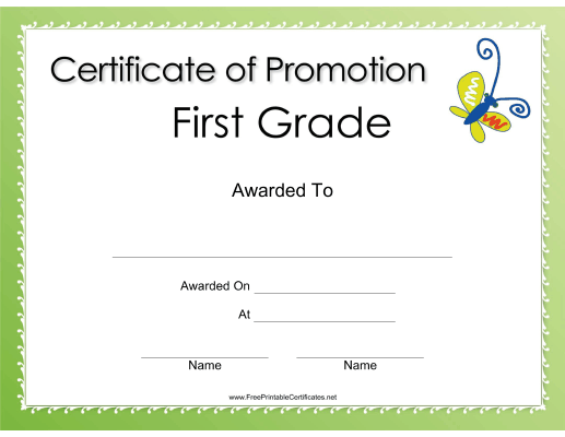 First Grade Promotion