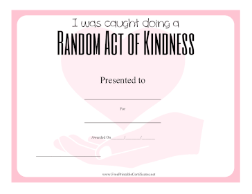 Random Acts Of Kindness Award