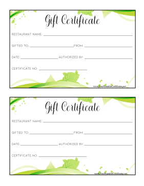 Restaurant Gift