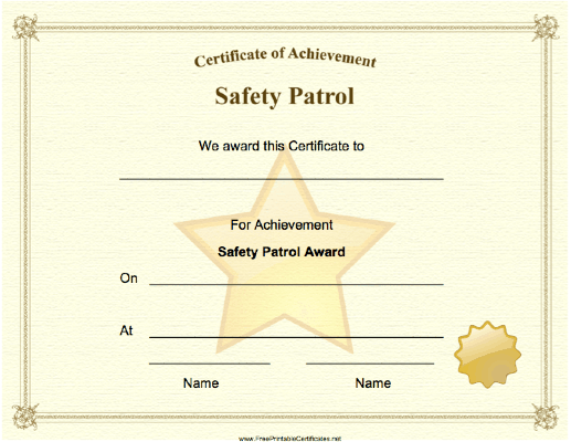 Safety Patrol Achievement