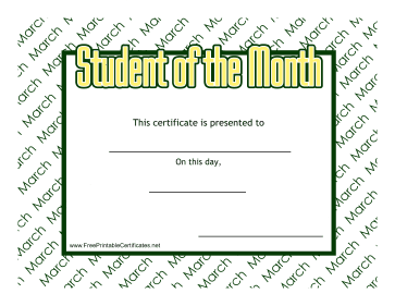 Student Of The Month March