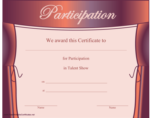 Participation in Talent Show