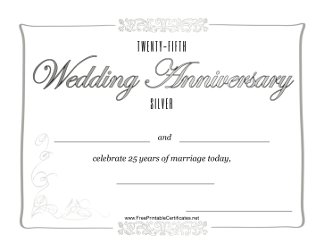 Twenty-Fifth Wedding Anniversary