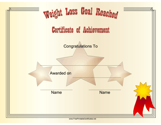 Weight Loss Goal Reached