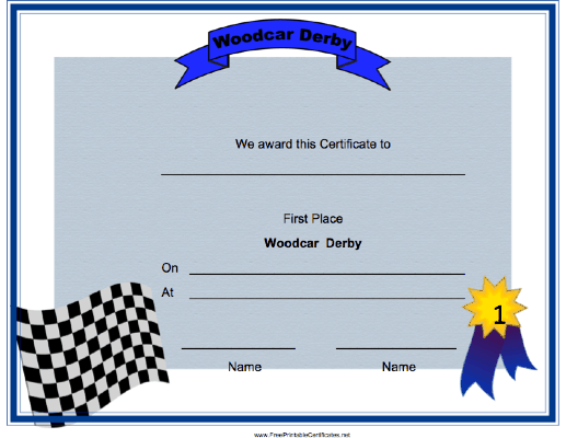 Woodcar Derby First Place