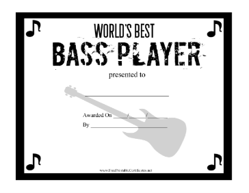 Worlds Best Bass Player