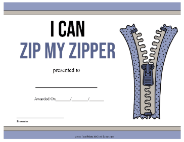 Zip My Zipper Award