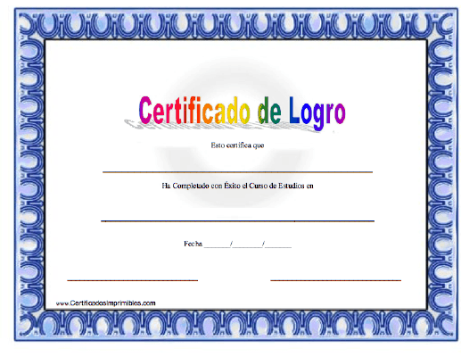 Certificado de Logro