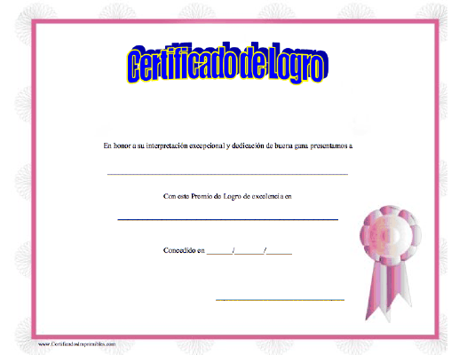 Certificado de Logro