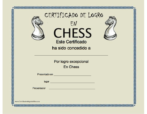 Certificado de Logro en Chess