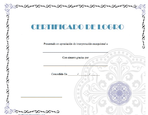 Certificado de Logro