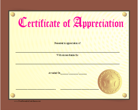 Appreciation