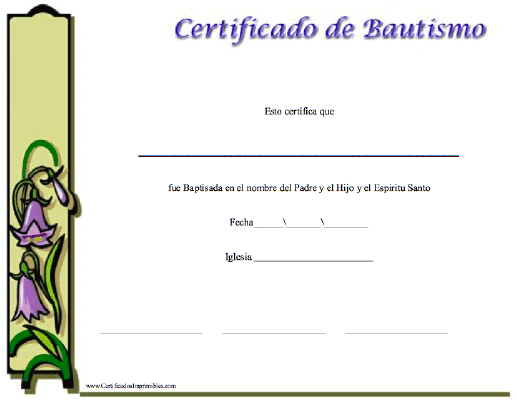 Certificado de Bautismo