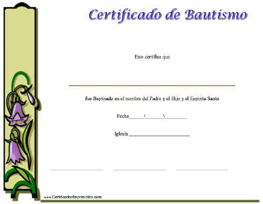 Certificado de Bautismo
