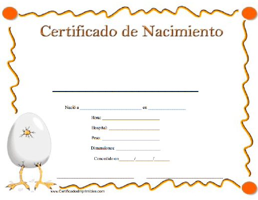 Certificado de Nacimiento