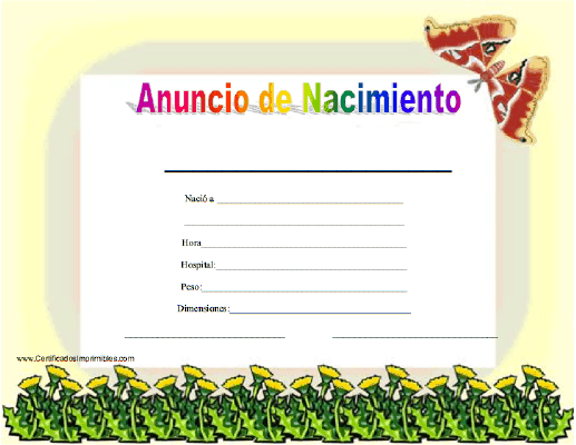 Anuncio de Nacimiento