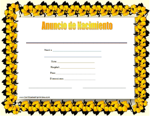 Anuncio de Nacimiento