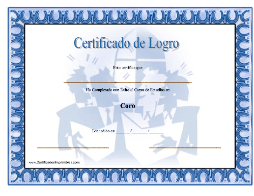 Certificado de Logro en Coro