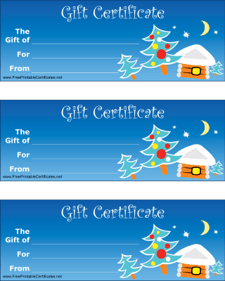 Christmas Gift Certificate with Tree