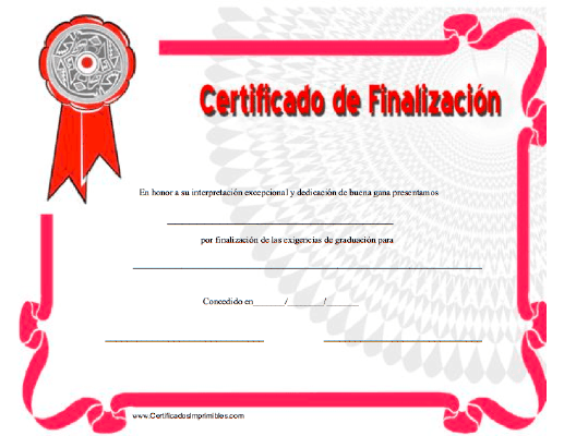 Certificado de Finalizacíon