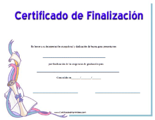 Certificado de Finalizacíon