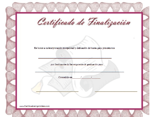 Certificado de Finalizacíon