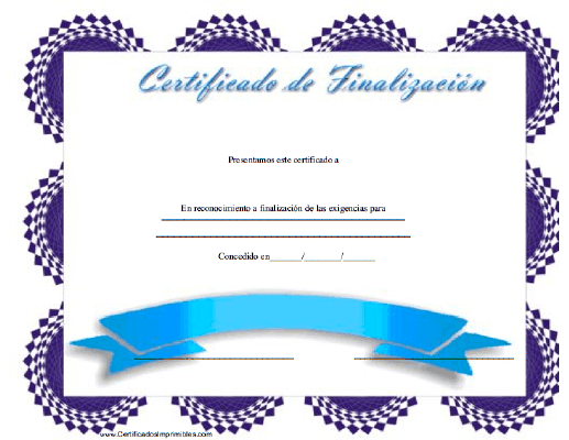 Certificado de Finalizacíon