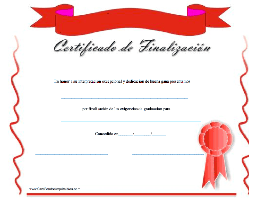 Certificado de Finalizacíon