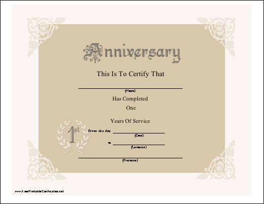 1st Anniversary