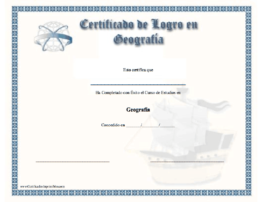 Certificado de Logro en Geografía